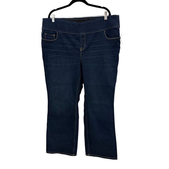 Old Navy New With Tag Dark Wash Skinny Jean Plus Size 20 Wide Elastic Waist - Picture 1 of 7